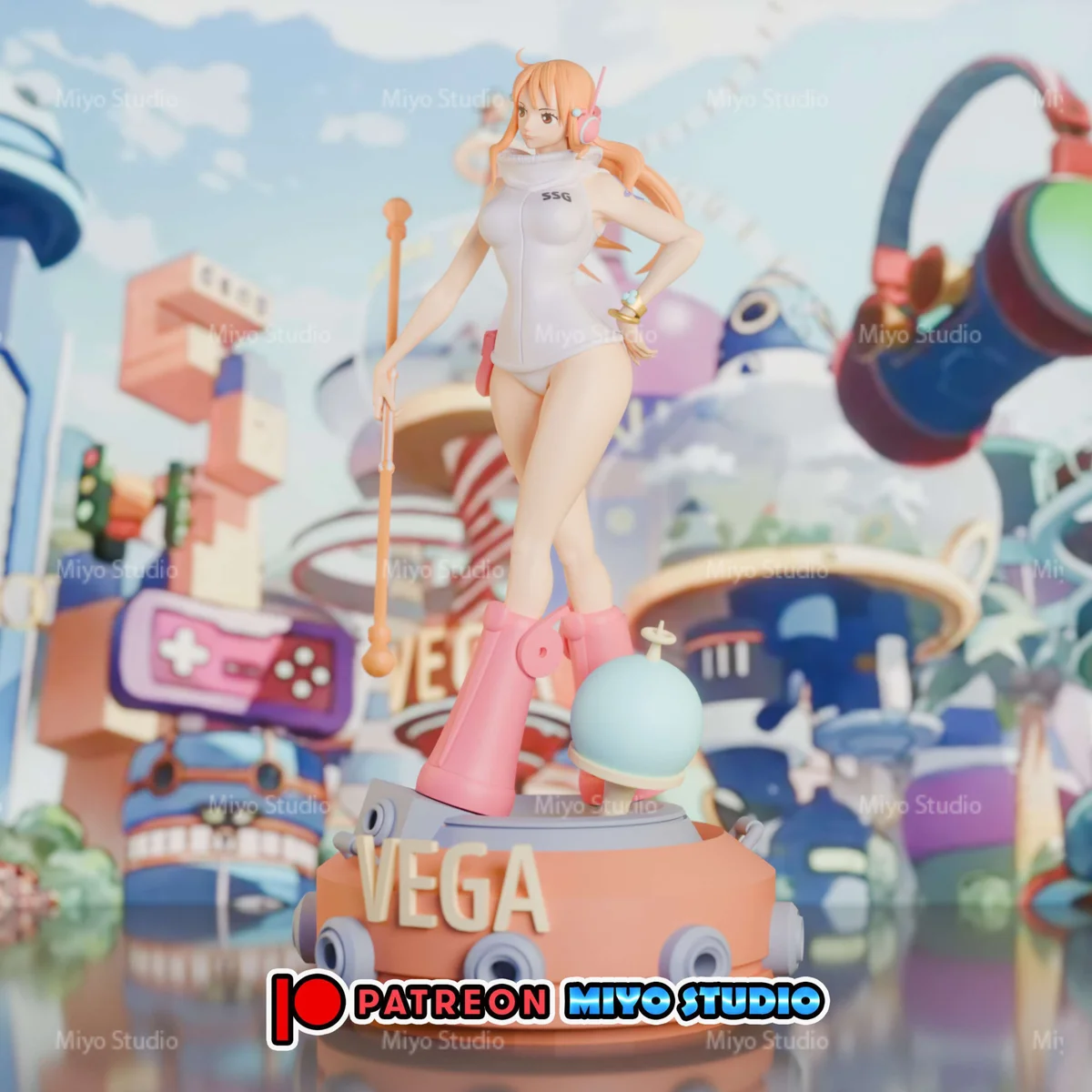 Nami Egghead | Fan Art | 3D Printed Resin Model Garage Kit | *Un-Painted* | MiyoStudio 3