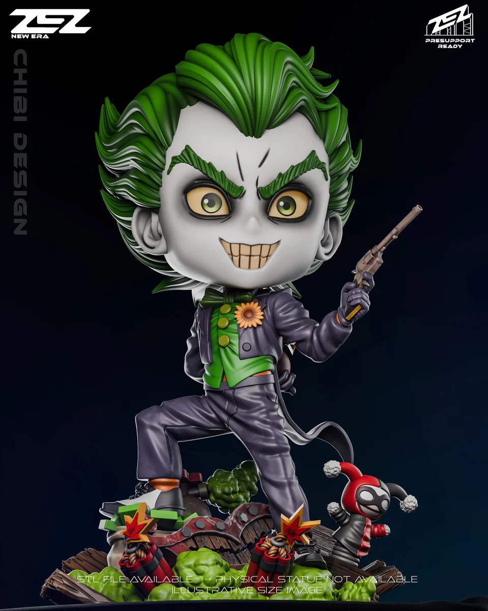 Chibi Joker | Fan Art | 3D Printed Resin Model Garage Kit | *Un-Painted* | ZEZ Studio