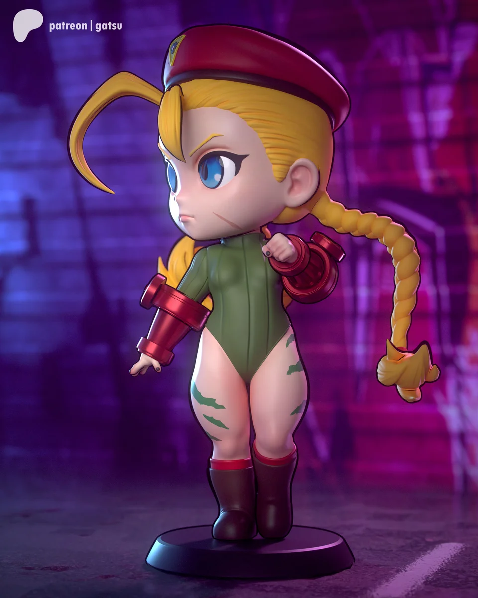 Cammy Chibi | Fan Art | 3D Printed Resin Model Garage Kit | *Un-Painted* | Gatsu Studios 5