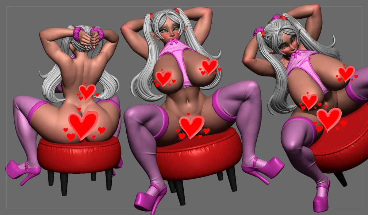 Panty Party | Fan Art | 3D Printed Resin Model Garage Kit | *Un-Painted* | Digital Dark 3