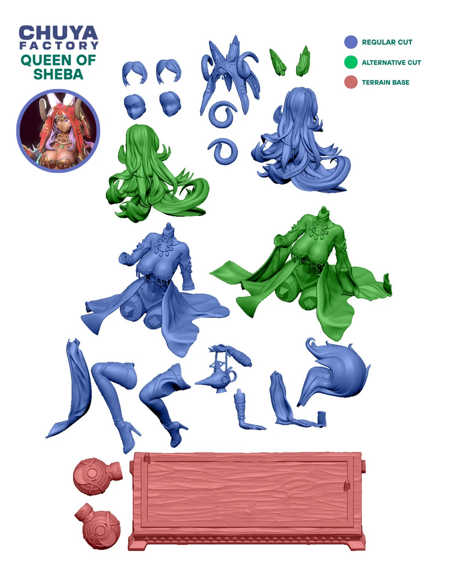 Queen of Sheba | Fan Art | 3D Printed Resin Model Garage Kit | *Un-Painted* | Chuya Factory 14