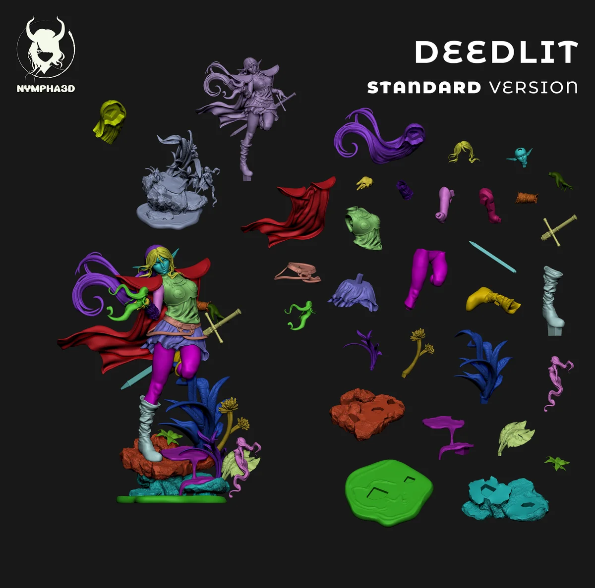 Deedlit | Fan Art | 3D Printed Resin Model Garage Kit | *Un-Painted* | Nympha3D 5