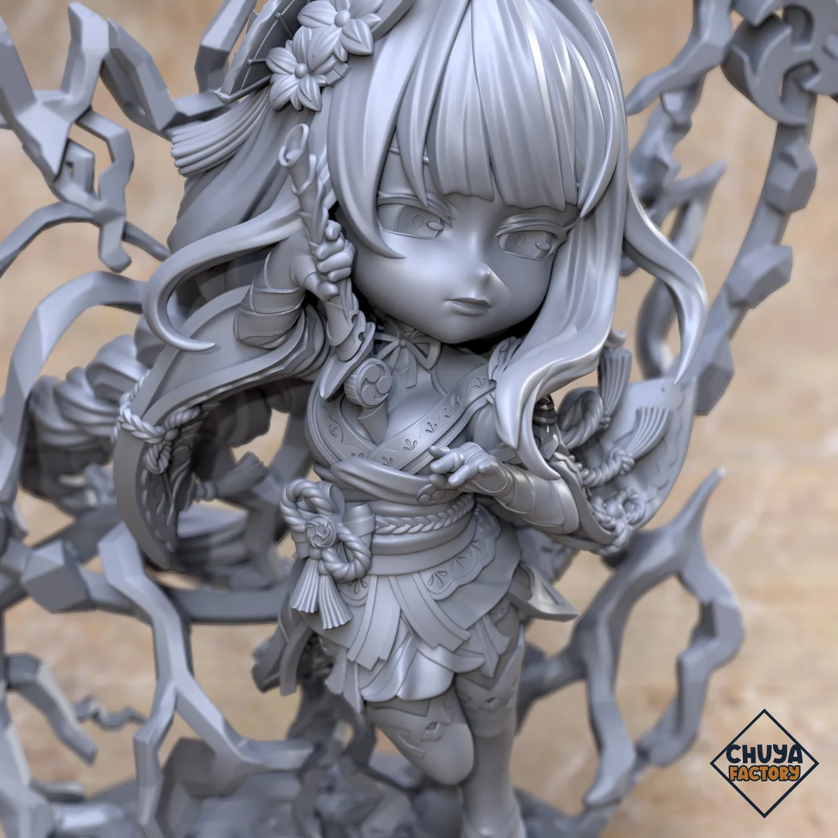 Chibi Raiden Shogun | Fan Art | 3D Printed Resin Model Garage Kit | *Un-Painted* | Chuya Factory 4