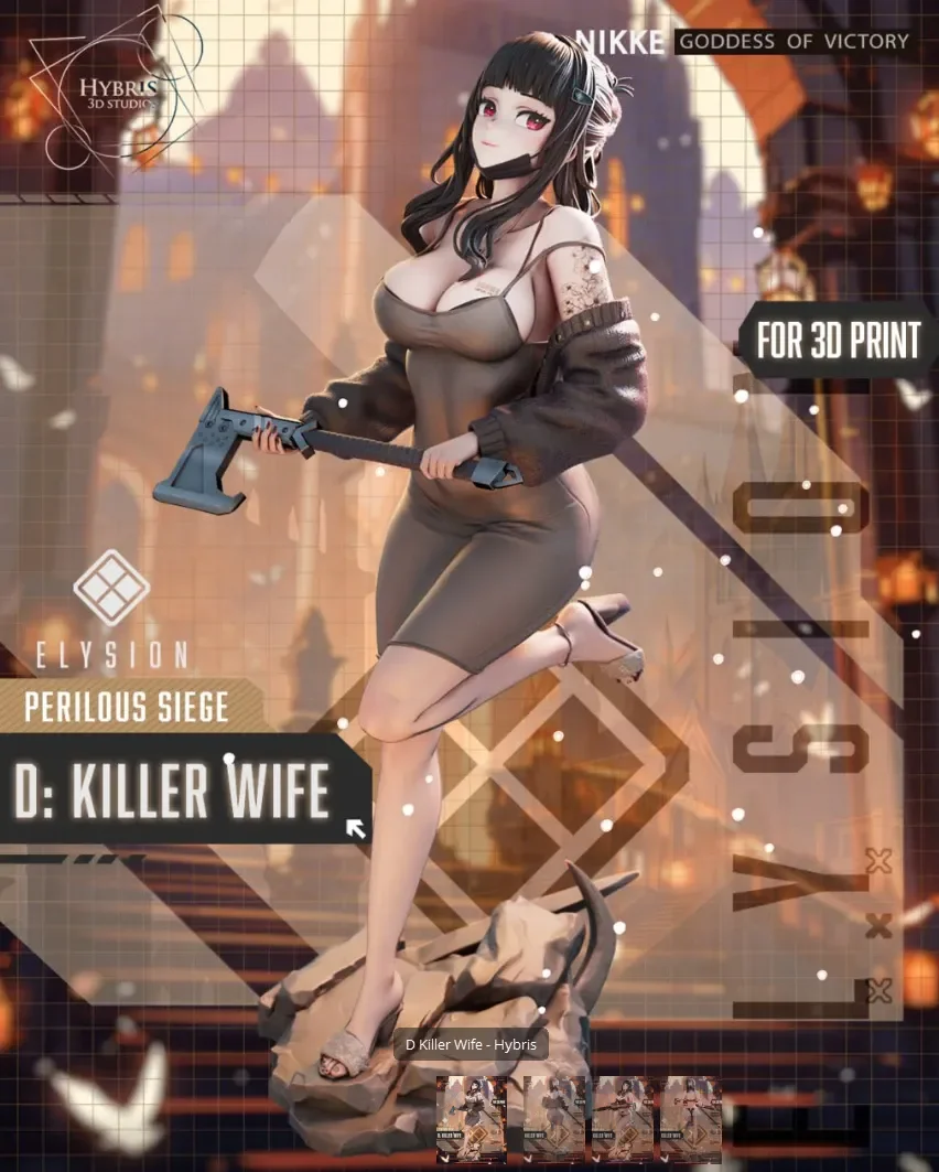 D Killer Wife | Fan Art | 3D Printed Resin Model Garage Kit | *Un-Painted* | Hybris Studios 7