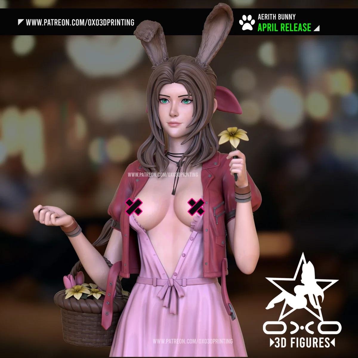 Aerith | Fan Art | 3D Printed Resin Model Garage Kit | *Un-Painted* | OXO3D 6