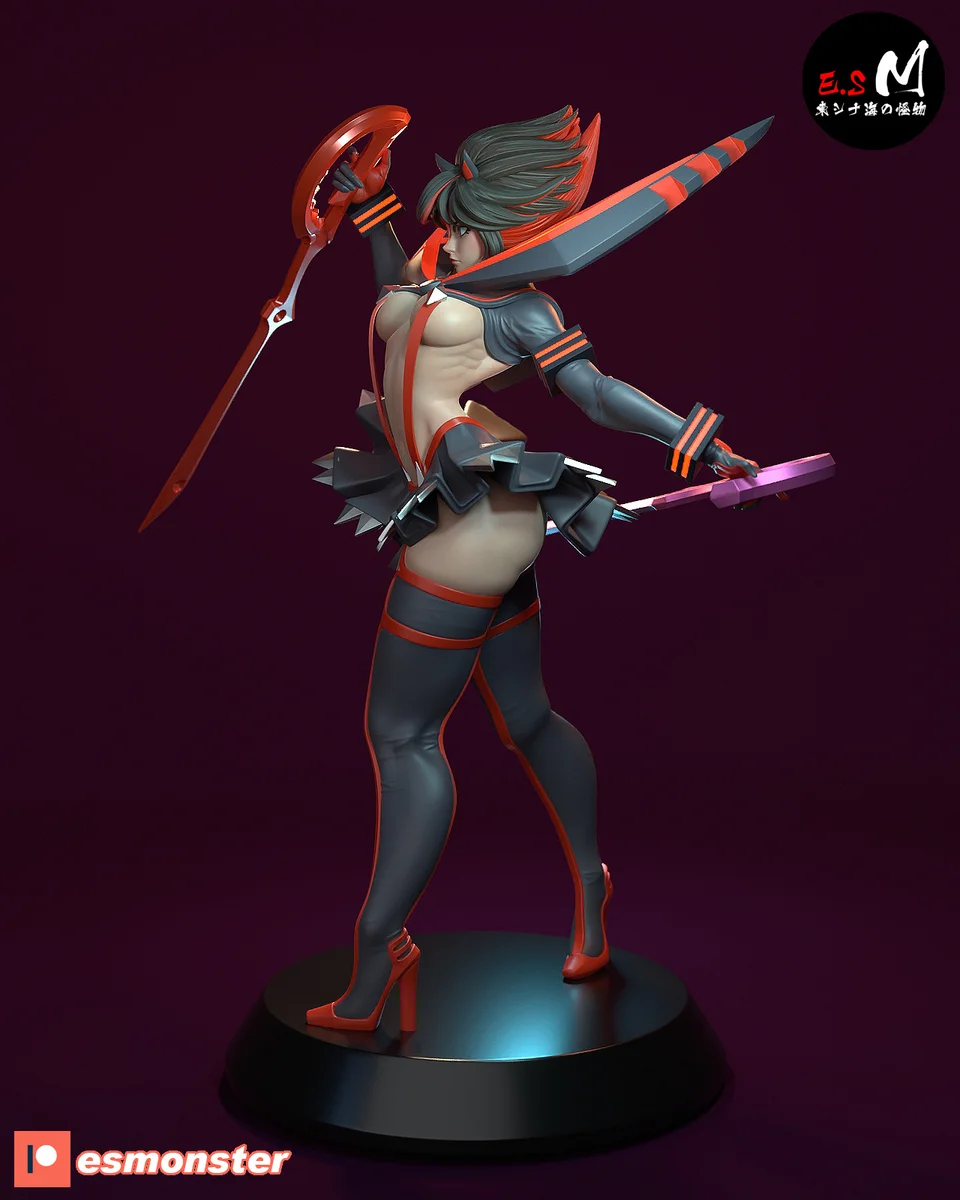Ryuko | Fan Art | 3D Printed Resin Model Garage Kit | *Un-Painted* | ES Monster 4