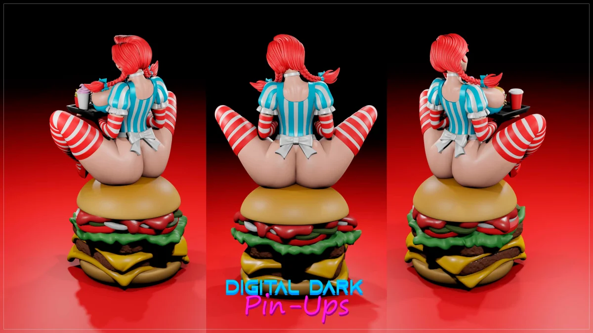 Wendys Burger | Fan Art | 3D Printed Resin Model Garage Kit | *Un-Painted* | Digital Dark 3
