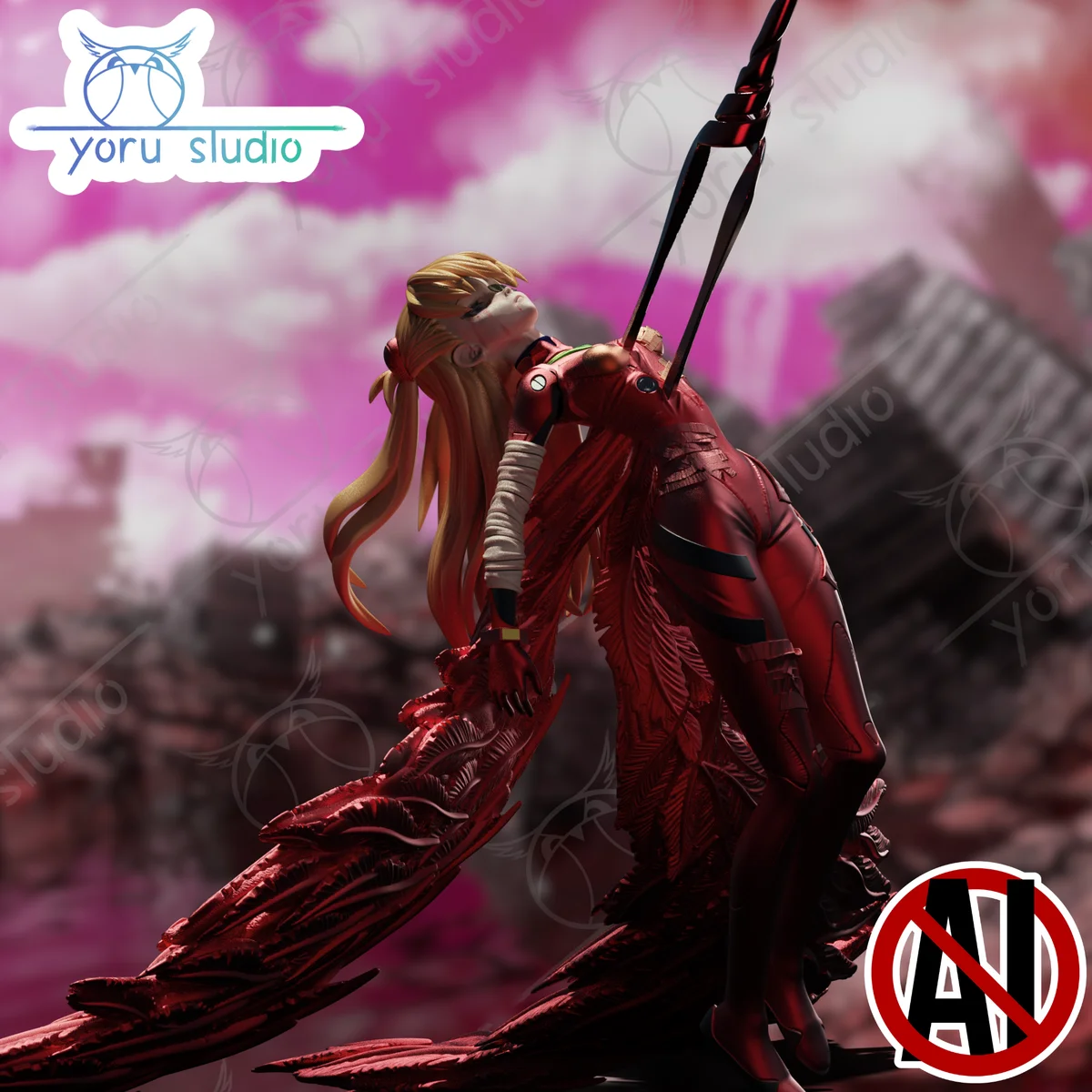 Asuka Langley Soryu | Fan Art | 3D Printed Resin Model Garage Kit | *Un-Painted* | Yoru Studio 6