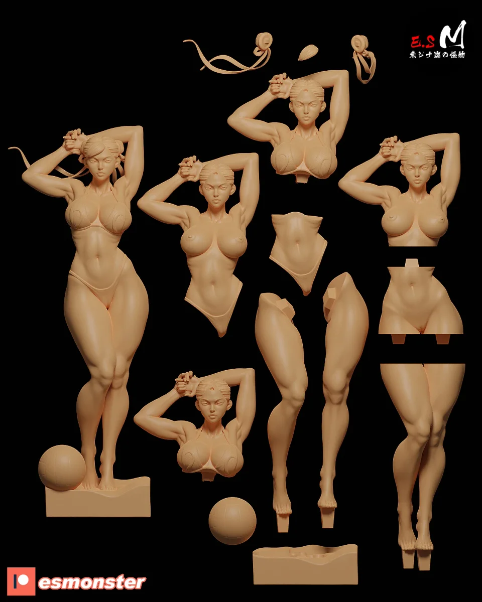 Chun-Li (Bikini) | Fan Art | 3D Printed Resin Model Garage Kit | *Un-Painted* | ES Monster 5