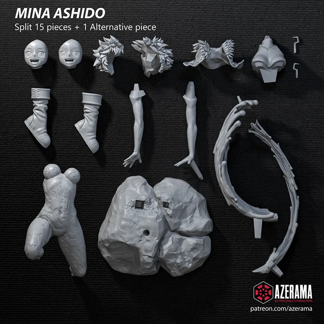 Mina Ashido | Fan Art | 3D Printed Resin Model Garage Kit | *Un-Painted* | Azerama 3