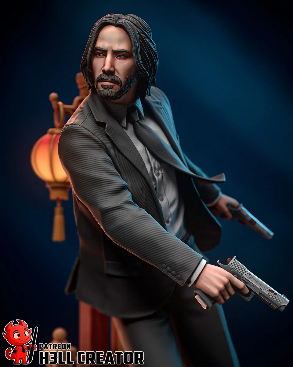 John Wick | Fan Art | 3D Printed Resin Model Garage Kit | *Un-Painted* | H3LL Creator