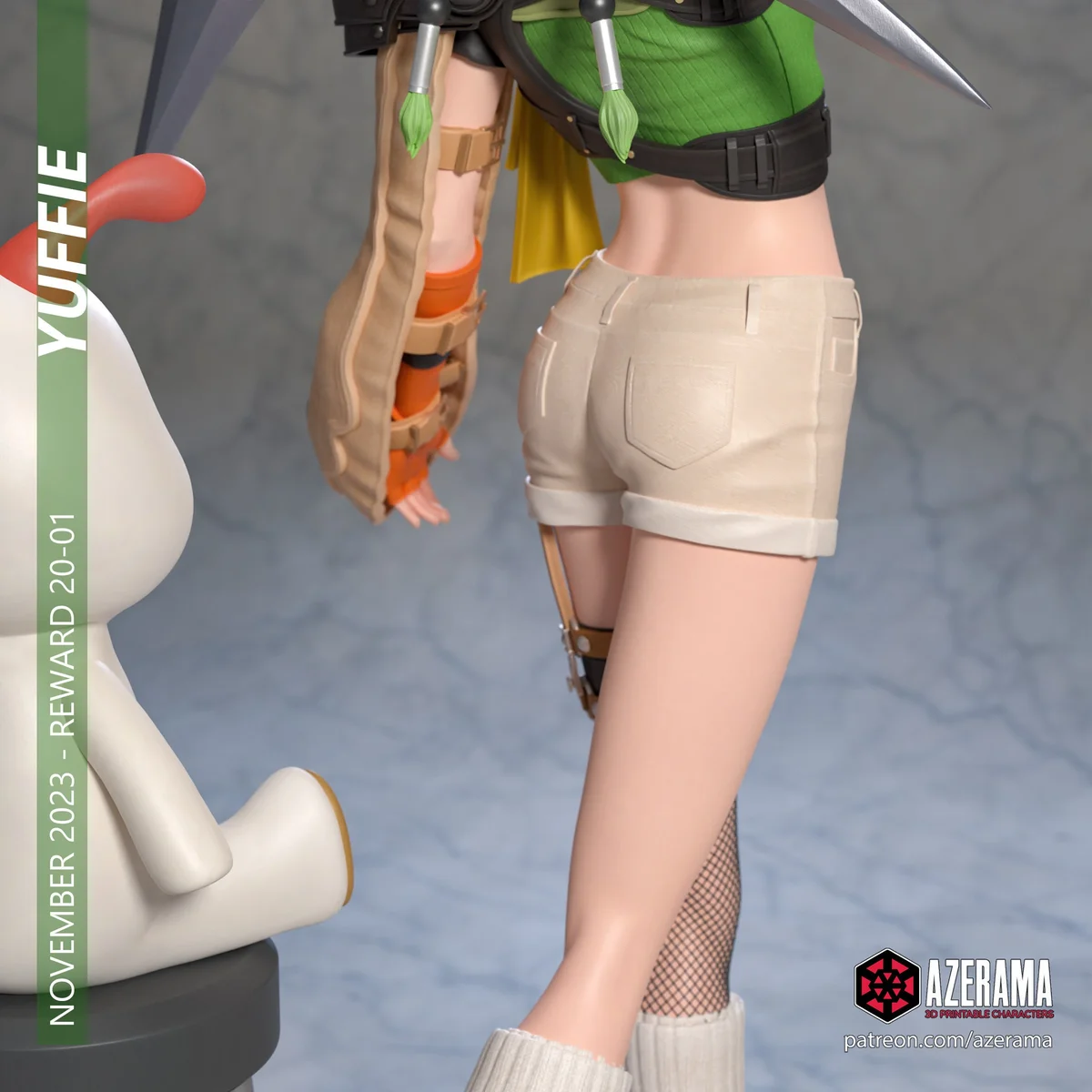 Yuffie | Fan Art | 3D Printed Resin Model Garage Kit | *Un-Painted* | Azerama 4