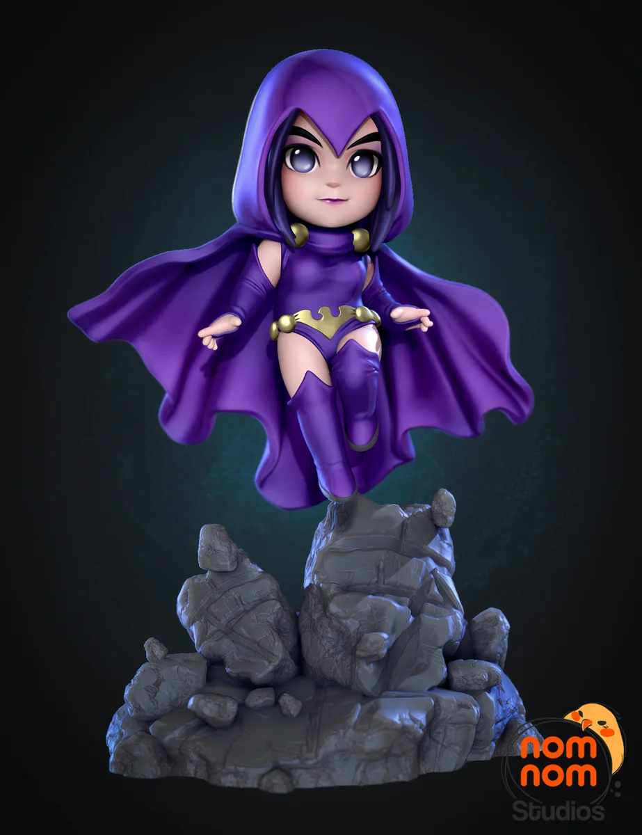 Chibi Raven | Fan Art | 3D Printed Resin Model Garage Kit | *Un-Painted* | Nomnom