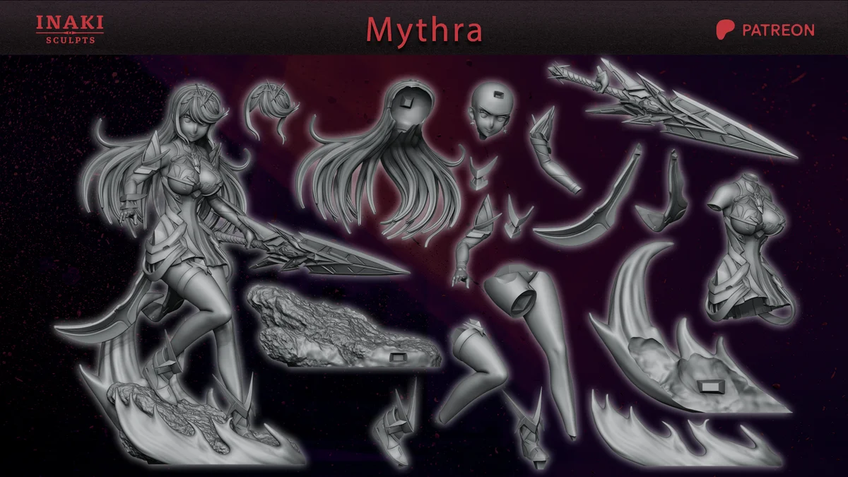 Mythra | Fan Art | 3D Printed Resin Model Garage Kit | *Un-Painted* | Inaki Sculpts 5