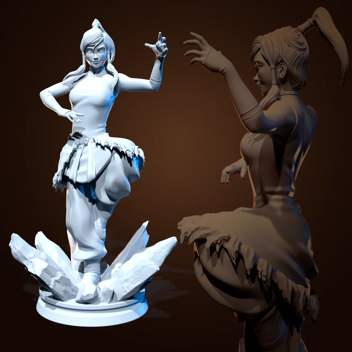 Korra | Fan Art | 3D Printed Resin Model Garage Kit | *Un-Painted* | H3LL Creator 3