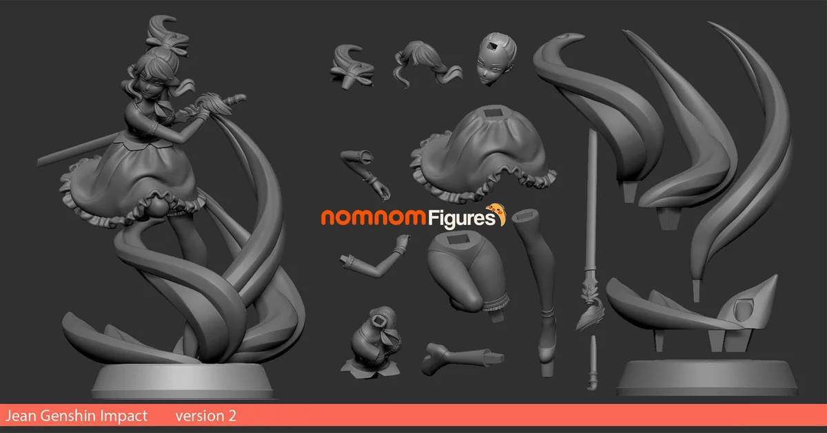 Jean | Fan Art | 3D Printed Resin Model Garage Kit | *Un-Painted* | Nomnom 5