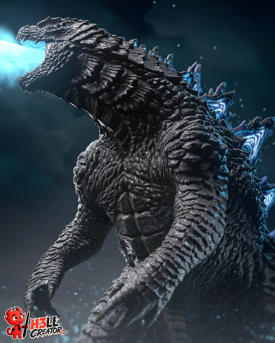Godzilla | Fan Art | 3D Printed Resin Model Garage Kit | *Un-Painted* | H3LL Creator 5