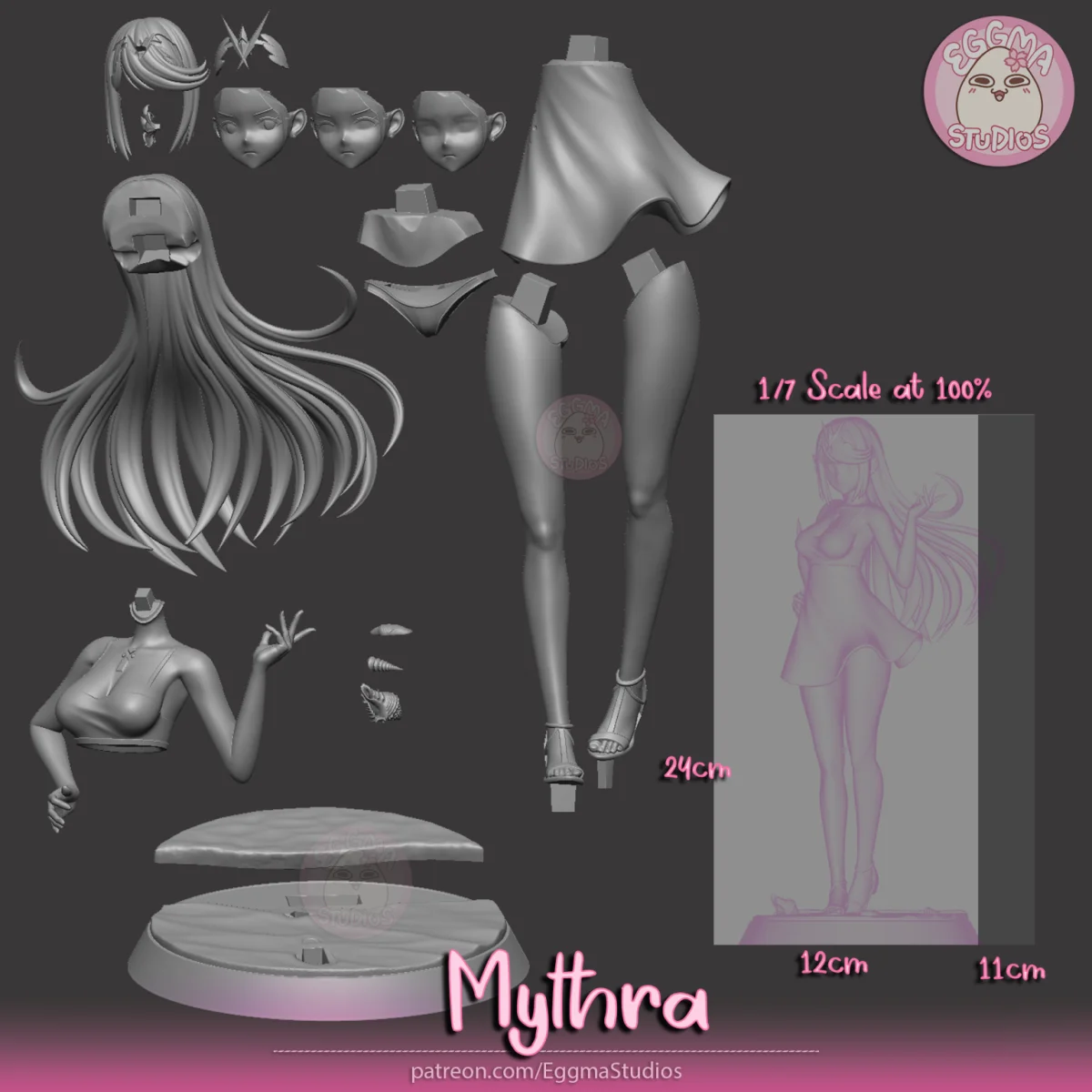 Mythra | Fan Art | 3D Printed Resin Model Garage Kit | *Un-Painted* | EggmaStudios 12