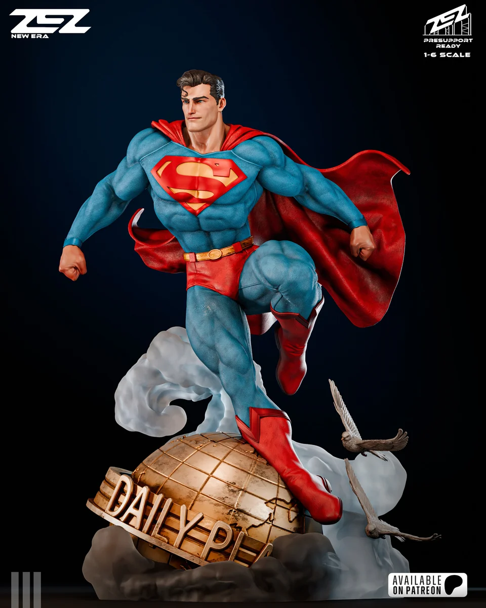Superman | Fan Art | 3D Printed Resin Model Garage Kit | *Un-Painted* | ZEZ Studio