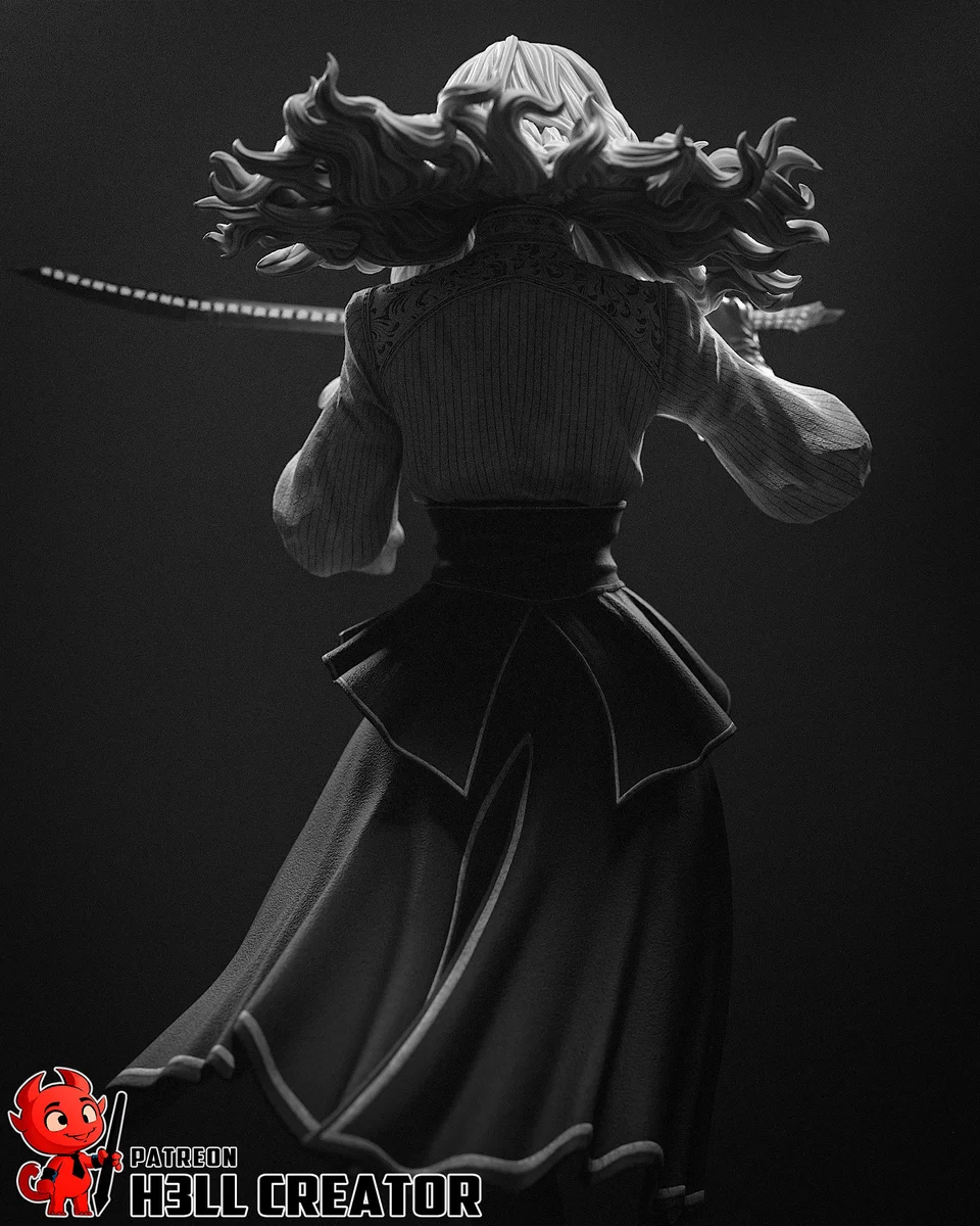 Maelle | Fan Art | 3D Printed Resin Model Garage Kit | *Un-Painted* | H3LL Creator 8