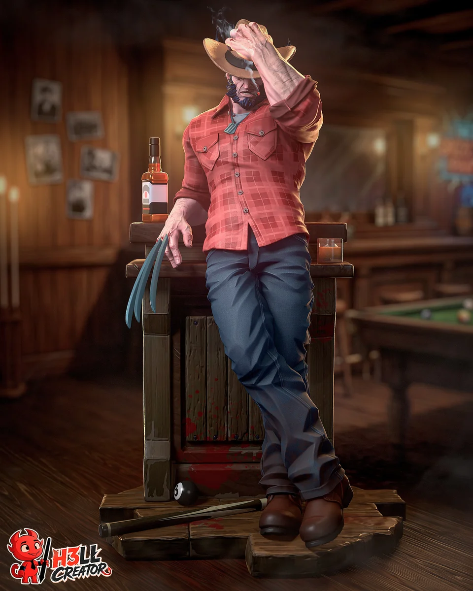 Logan | Fan Art | 3D Printed Resin Model Garage Kit | *Un-Painted* | H3LL Creator 4