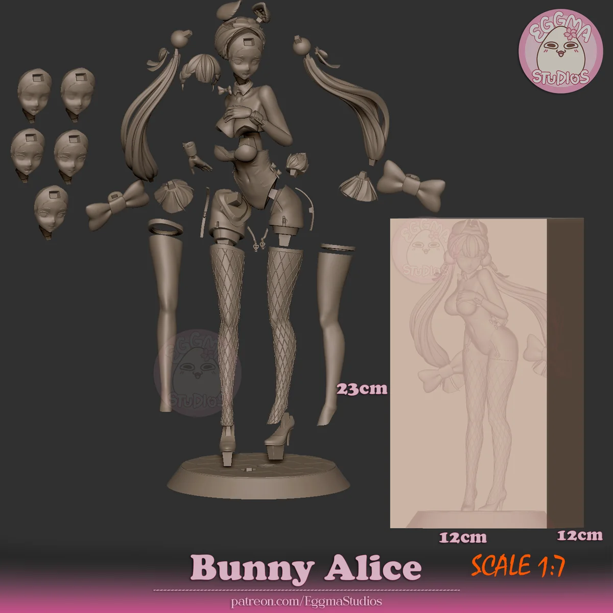 Alice - Bunny | Fan Art | 3D Printed Resin Model Garage Kit | *Un-Painted* | EggmaStudios 12