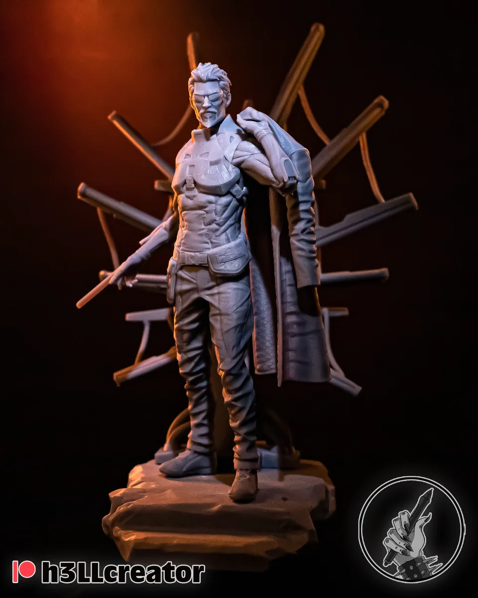 Adam Jensen | Fan Art | 3D Printed Resin Model Garage Kit | *Un-Painted* | H3LL Creator 5