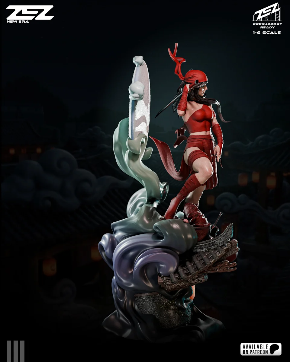 Elektra | Fan Art | 3D Printed Resin Model Garage Kit | *Un-Painted* | ZEZ Studio 3