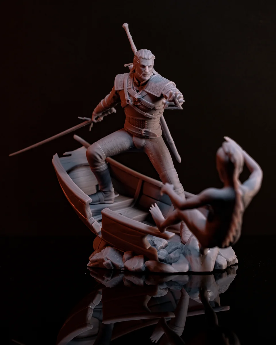 Geralt of Rivia | Fan Art | 3D Printed Resin Model Garage Kit | *Un-Painted* | H3LL Creator 3