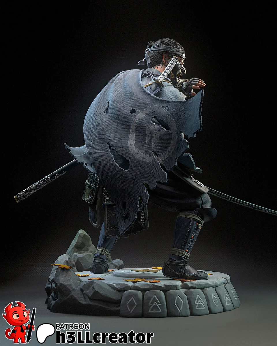 Jin Sakai | Fan Art | 3D Printed Resin Model Garage Kit | *Un-Painted* | H3LL Creator 5