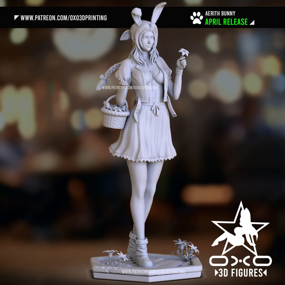 Aerith | Fan Art | 3D Printed Resin Model Garage Kit | *Un-Painted* | OXO3D 5