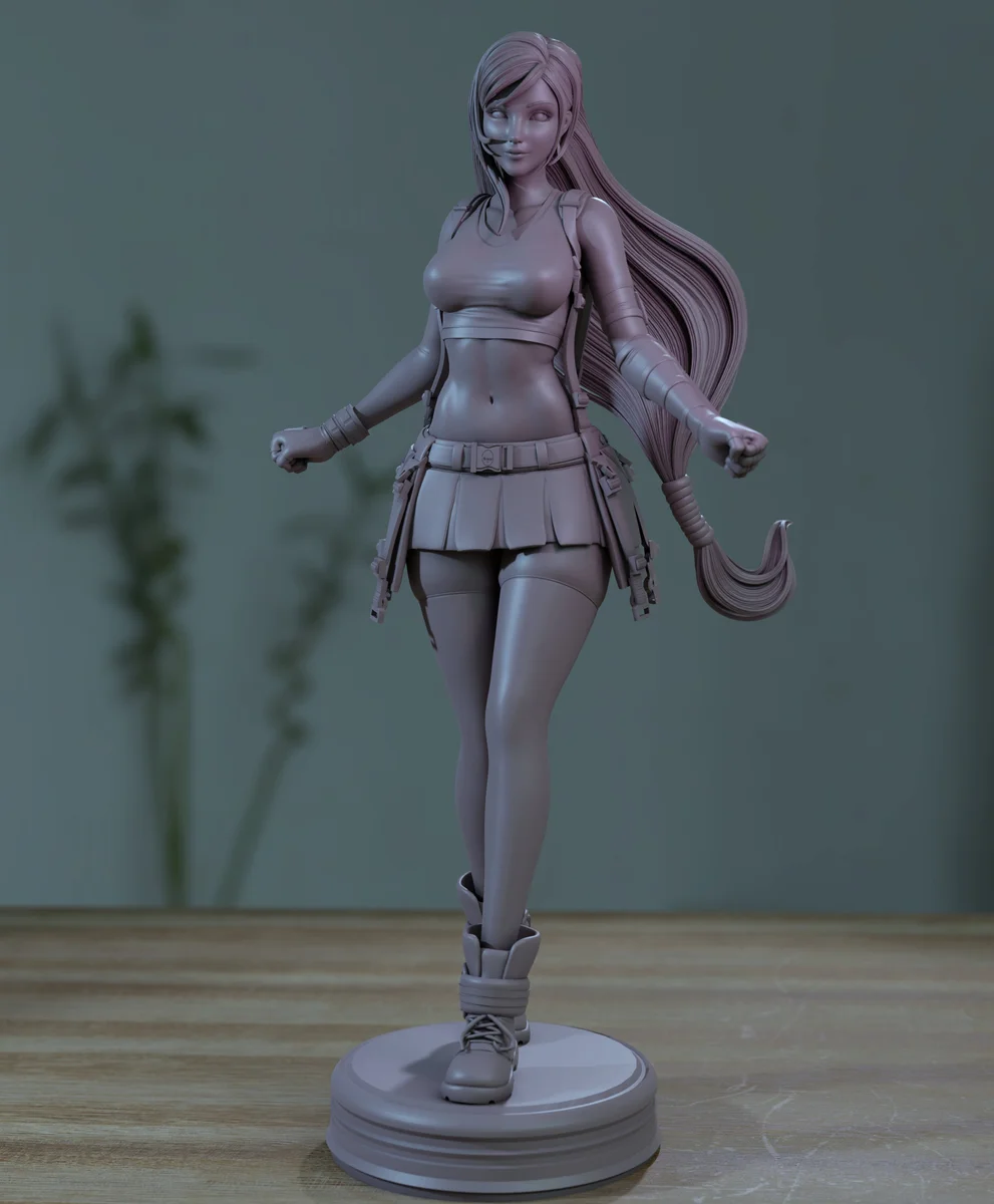 Tifa | Fan Art | 3D Printed Resin Model Garage Kit | *Un-Painted* | Momoji 7