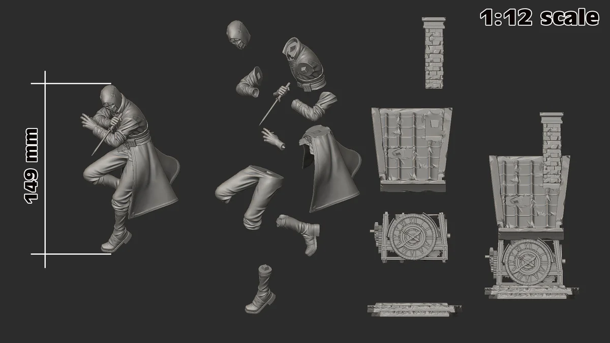 Corvo Attano | Fan Art | 3D Printed Resin Model Garage Kit | *Un-Painted* | H3LL Creator 8