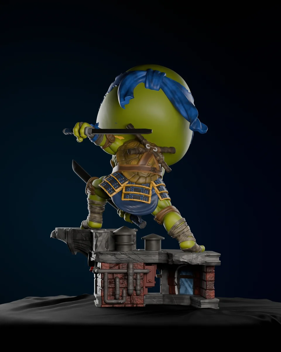 Chibi Leonardo | Fan Art | 3D Printed Resin Model Garage Kit | *Un-Painted* | ZEZ Studio 4