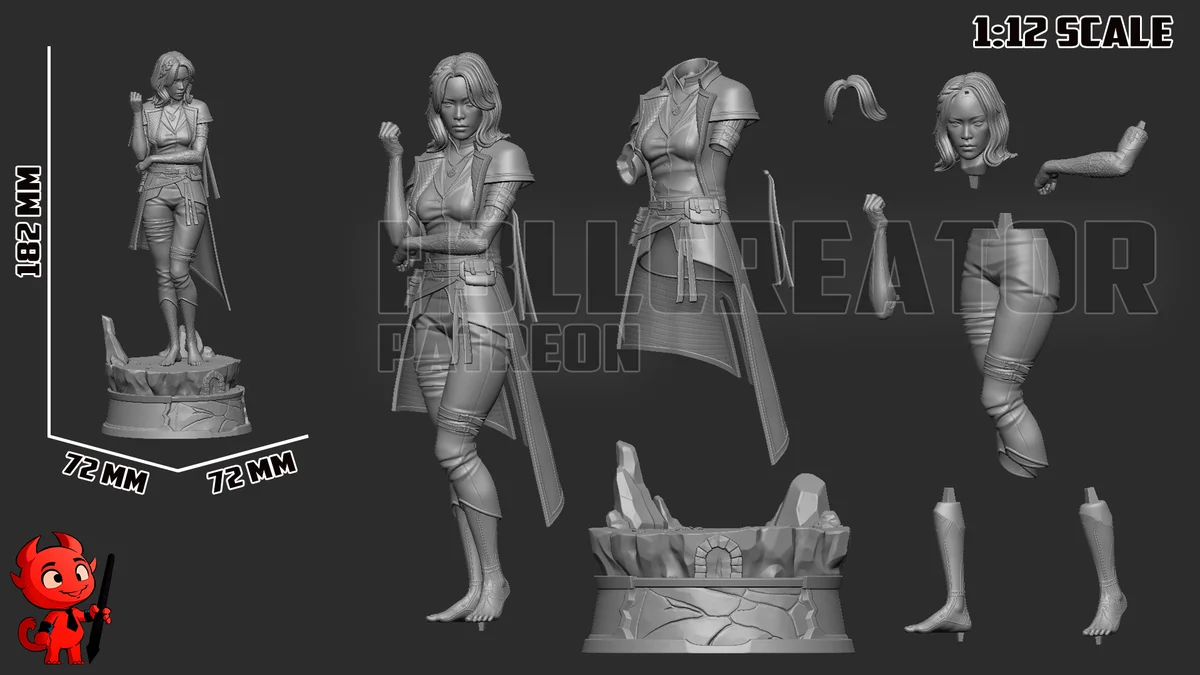 Lune | Fan Art | 3D Printed Resin Model Garage Kit | *Un-Painted* | H3LL Creator 13