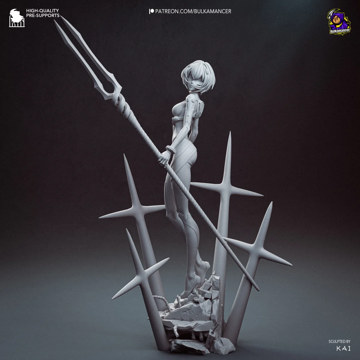 Ayanami Rei | Fan Art | 3D Printed Resin Model Garage Kit | *Un-Painted* | Bulkamancer 10