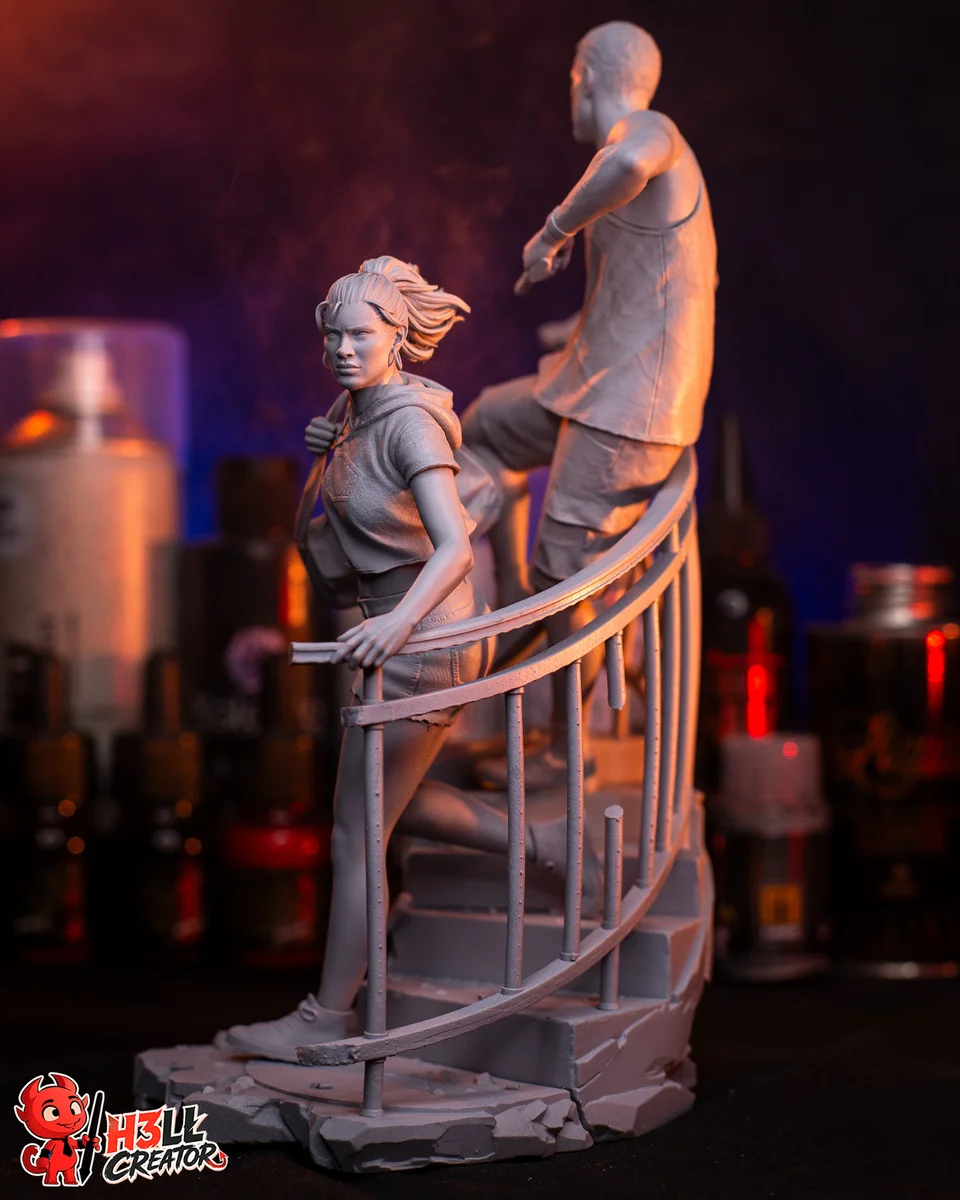 Jason and Lucia | Fan Art | 3D Printed Resin Model Garage Kit | *Un-Painted* | H3LL Creator 15