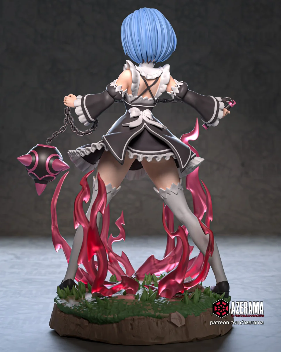 Rem | Fan Art | 3D Printed Resin Model Garage Kit | *Un-Painted* | Azerama 3
