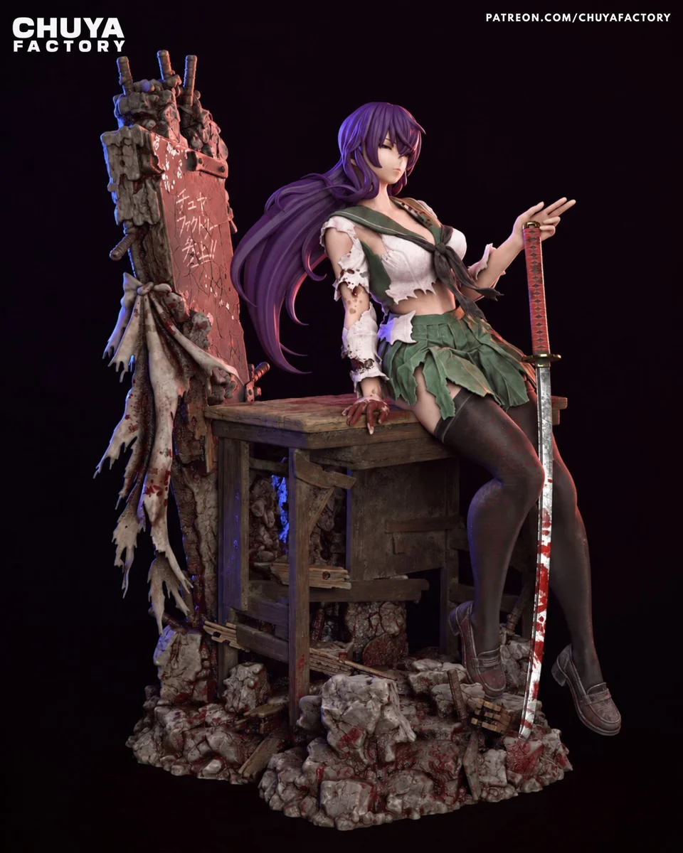 Saeko Busujima | Fan Art | 3D Printed Resin Model Garage Kit | *Un-Painted* | Chuya Factory 4
