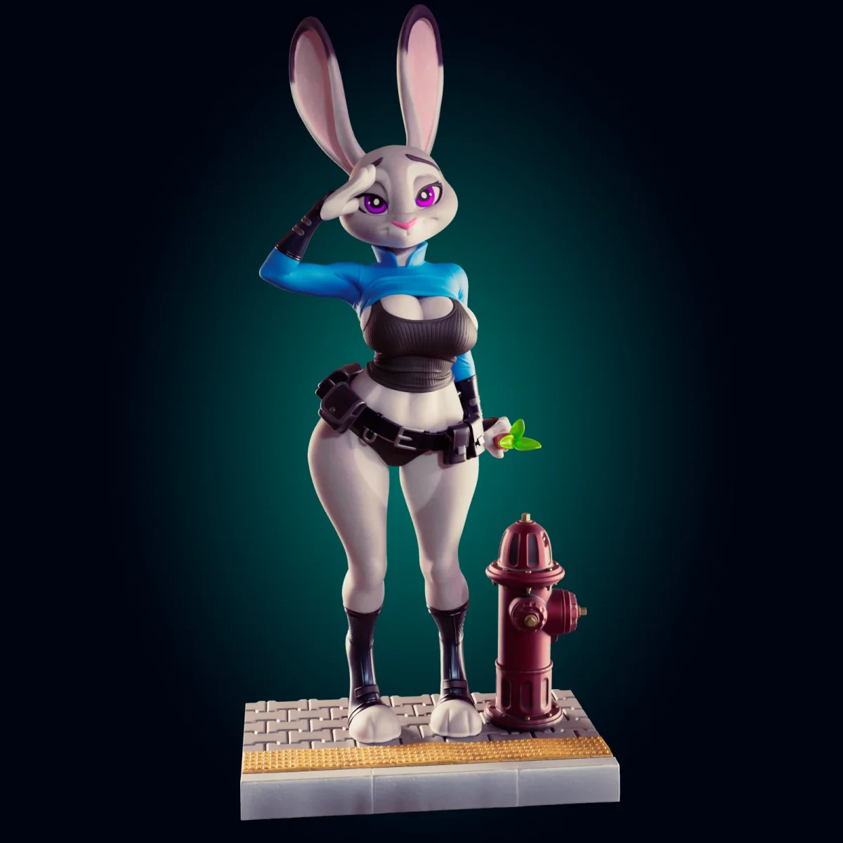Officer Bunny | Fan Art | 3D Printed Resin Model Garage Kit | *Un-Painted* | Officer Rhu 3