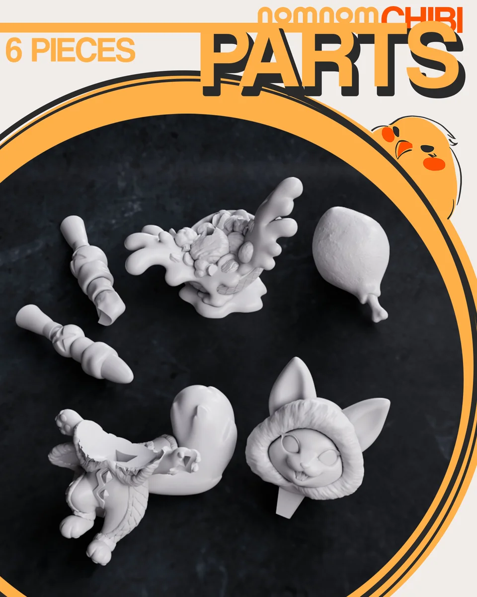 Chibi Palico | Fan Art | 3D Printed Resin Model Garage Kit | *Un-Painted* | Nomnom 3