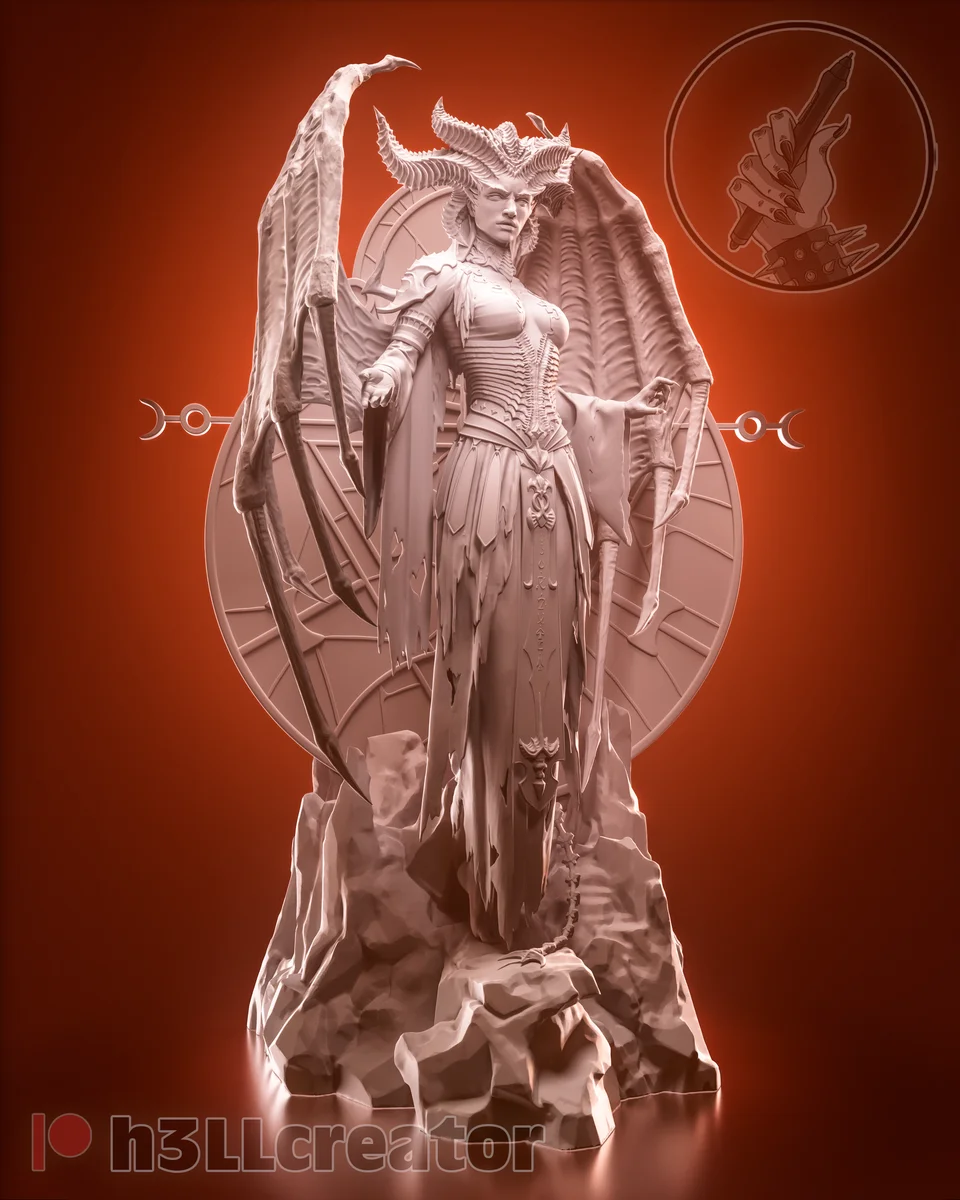 Lilith | Fan Art | 3D Printed Resin Model Garage Kit | *Un-Painted* | H3LL Creator 6