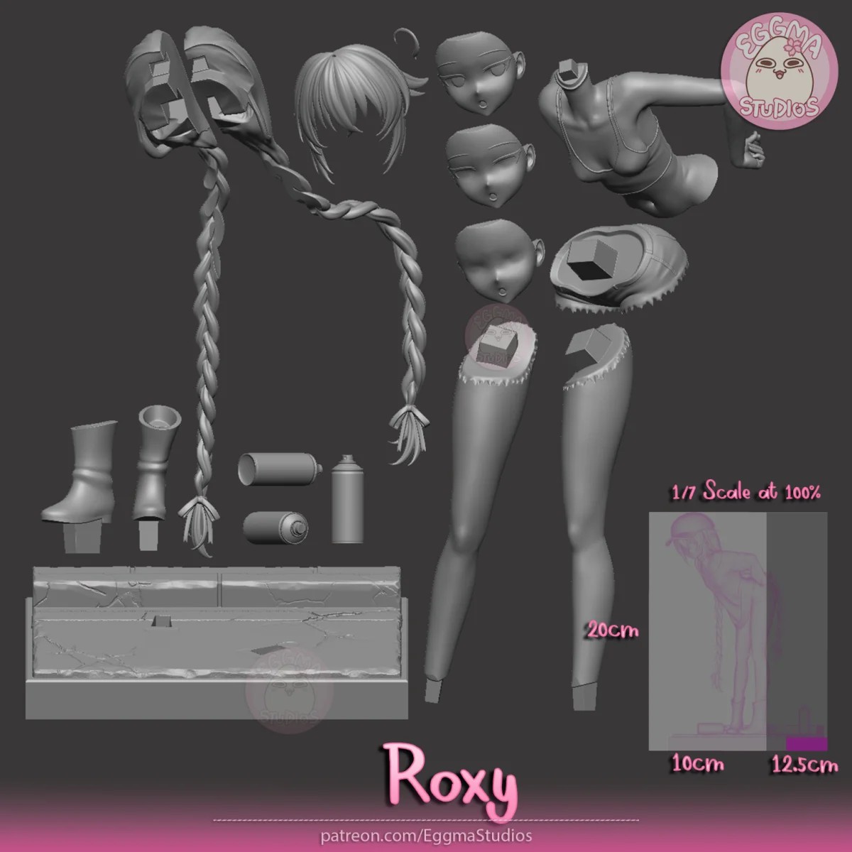 Roxy | Fan Art | 3D Printed Resin Model Garage Kit | *Un-Painted* | EggmaStudios 20