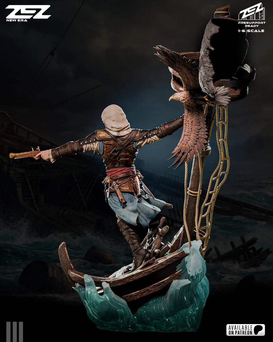 Edward Kenway | Fan Art | 3D Printed Resin Model Garage Kit | *Un-Painted* | ZEZ Studio 6