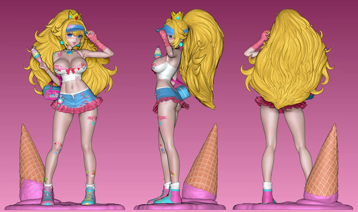 Princess Peach | Fan Art | 3D Printed Resin Model Garage Kit | *Un-Painted* | Inari Figure 5