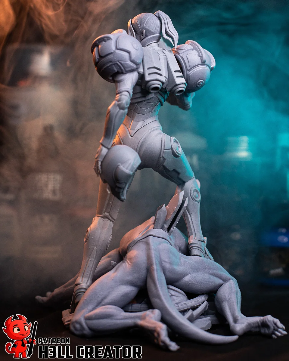 Samus Aran | Fan Art | 3D Printed Resin Model Garage Kit | *Un-Painted* | H3LL Creator 12