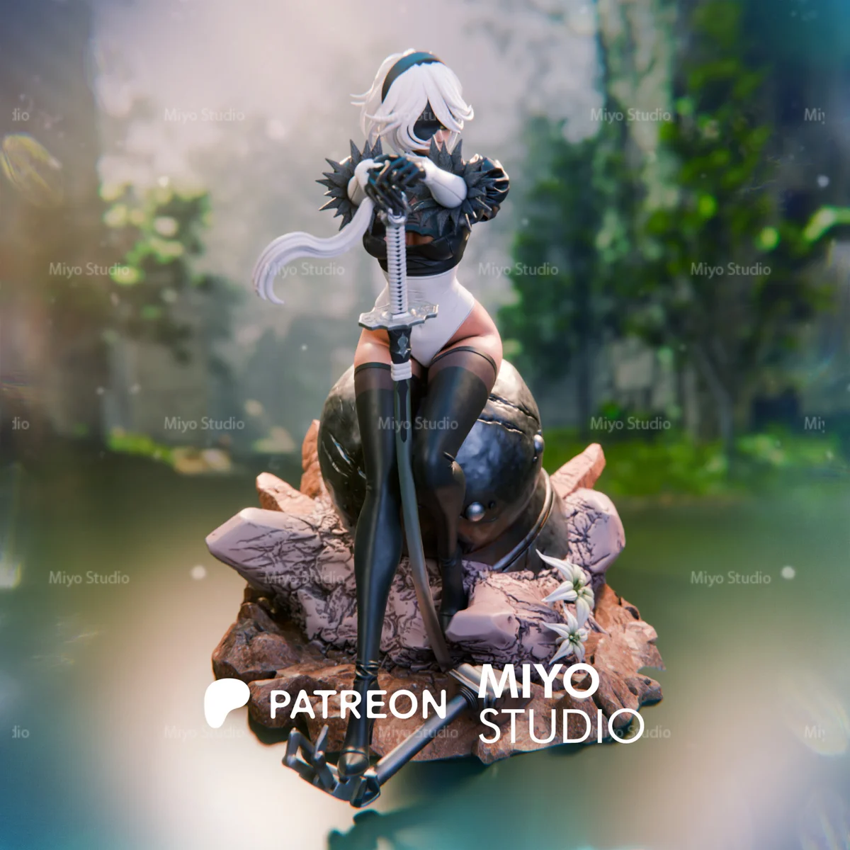 2B | Fan Art | 3D Printed Resin Model Garage Kit | *Un-Painted* | MiyoStudio 3