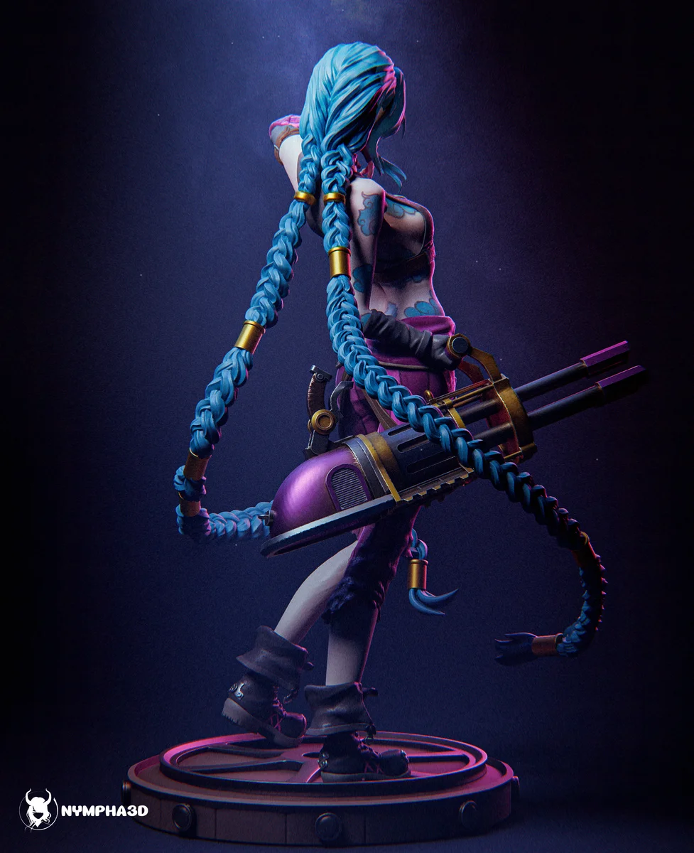 Jinx | Fan Art | 3D Printed Resin Model Garage Kit | *Un-Painted* | Nympha3D 4