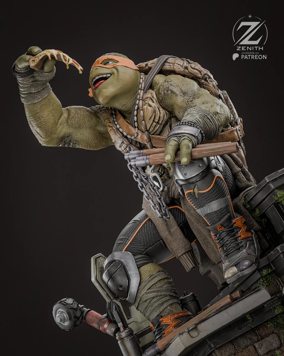 Michelangelo TMNT | Fan Art | 3D Printed Resin Model Garage Kit | *Un-Painted* | Zenith Studios 7