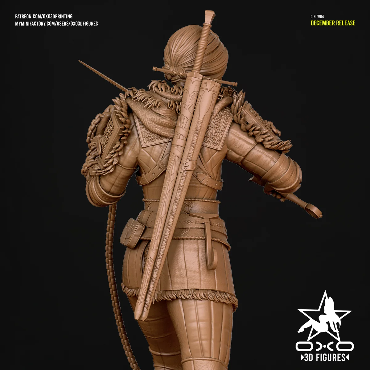 Ciri W04 | Fan Art | 3D Printed Resin Model Garage Kit | *Un-Painted* | OXO3D 4